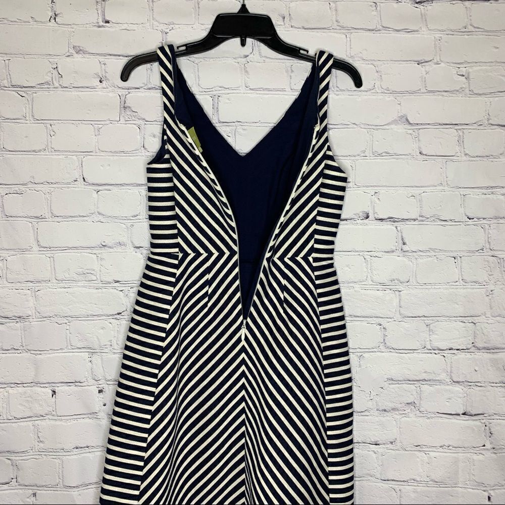 Anthropologie Maeve navy and white miter stripe sleeveless dress - Picture 11 of 16